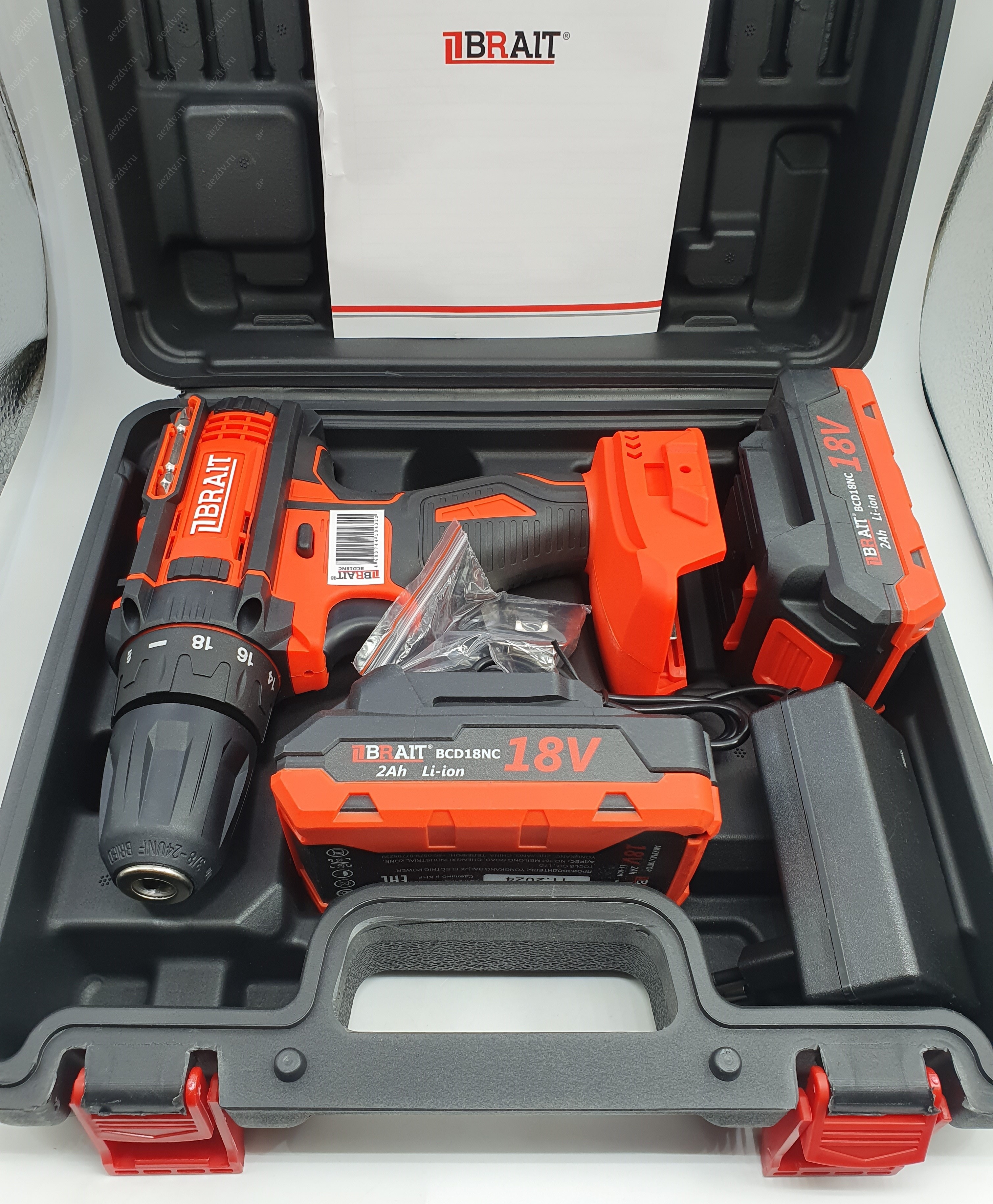 Дрель-шуруповерт аккумуляторная 18V/2Ah, BRAIT BCD18NC 